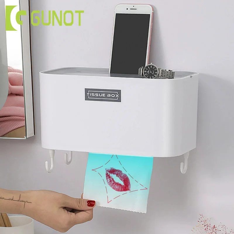 GUNOT настенный держатель для туалетной бумаги, многофункциональный гигиенический диспенсер для бумаги для ванной комнаты, ресторана, дома, аксессуары для ванной комнаты