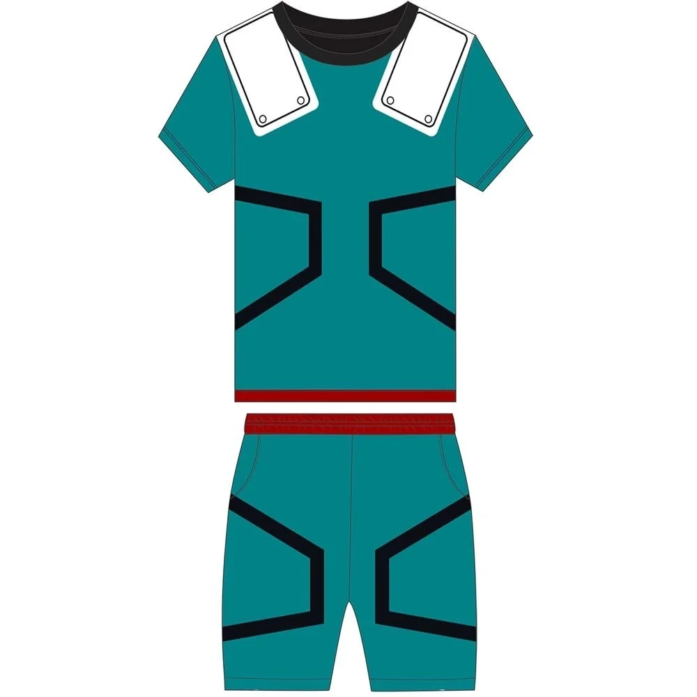 

Short Suit My Hero Academia Anime Cosplay Two Piece Set Casual 3D Print Crewneck T-Shirt Pants Tracksuit 2021 New Summer Clothes