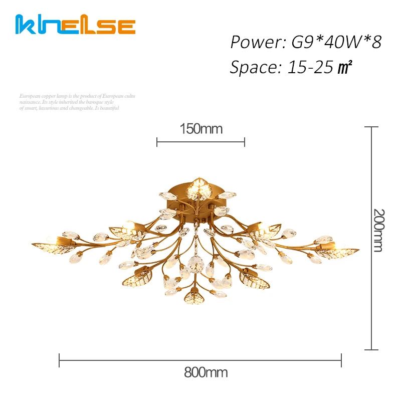 8 Light Gold Khelse Хрустальный потолочный светильник романтическая лампа для спальни освещение комнаты DIY современный золотой черный светодиодный K9 спальня Хрустальное освещение - Цвет корпуса: 8 Light Gold
