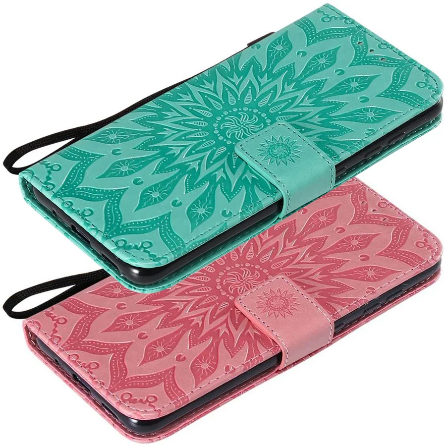 Мандала женский кожаный бумажник сумки для Moto E7 E6 G8 Power P40 P30 Note G7 Plus One Macro Z4 Play
