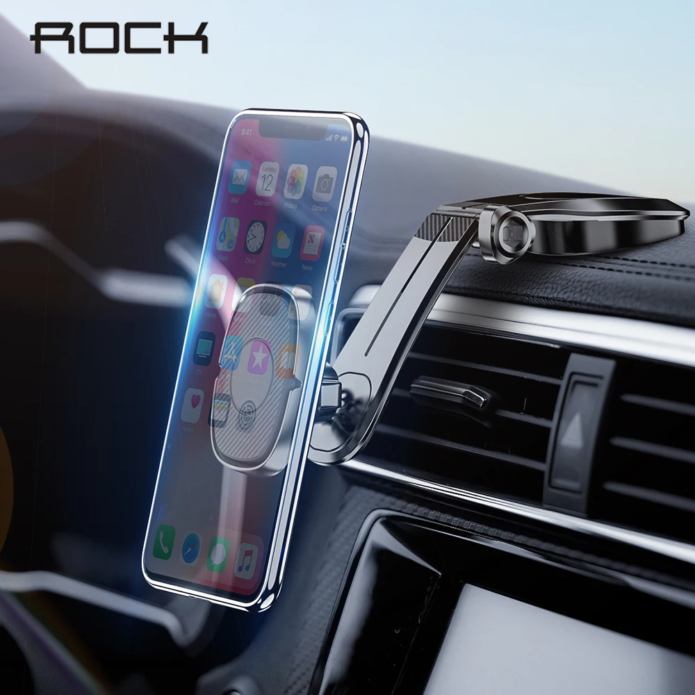 ROCK Car Phone Holder Magnetic Mobile Phone Car Holder Stand for Cell Phone Universal Car Mount Holder for Smartphone