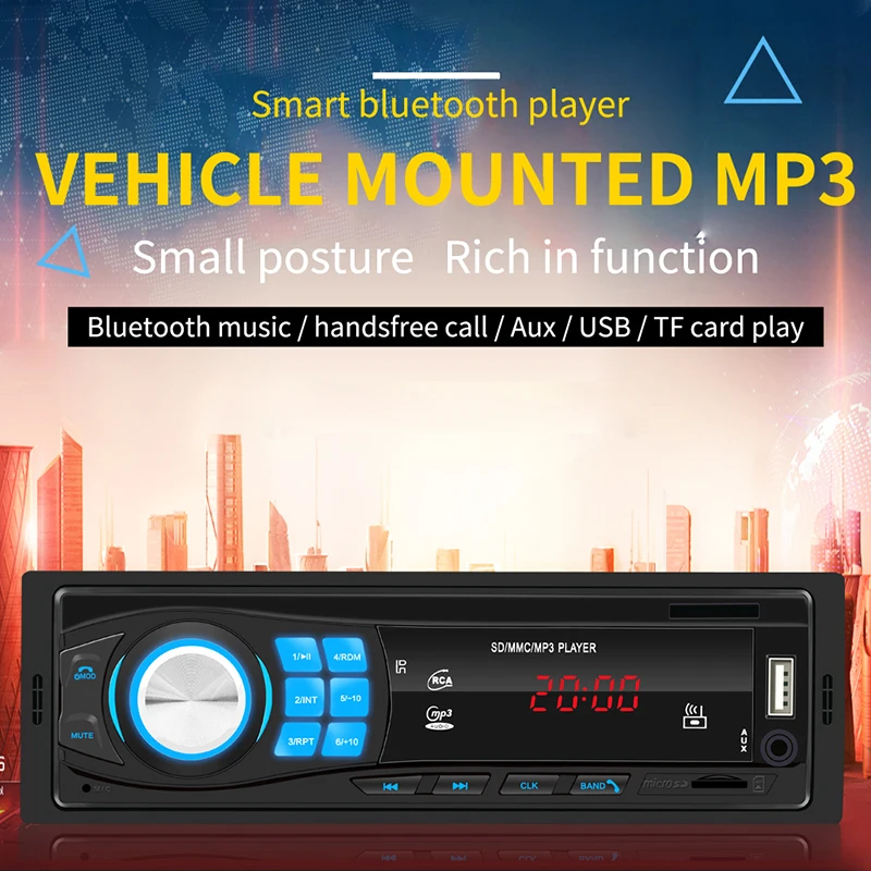 

1 Din Car Radio Multimedia Player USB Bluetooth V2.0 Autoradio 12V SD Car Stereo MP3 FM Aux-IN Input Receiver SD USB In-Dash