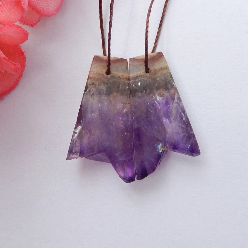 Новое поступление серьги ручной работы с натуральным аметистом красивые