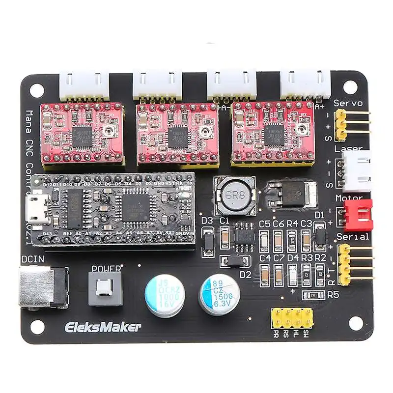 EleksMaker Мана 3 оси драйвер шагового двигателя плате контроллера DC 12V микро USB