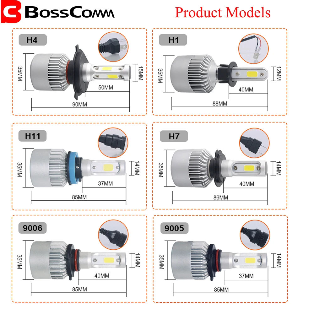 Автомобильный светодиодный головной светильник H4 72W фары для 7200LM H7 H1 H11 9005 HB3 9006 HB4