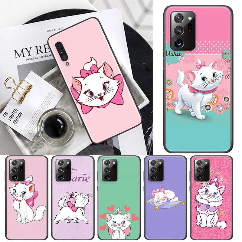 

For Samsung Galaxy A91 A81 A71 A51 5G UW A41 A31 A21S A21 A11 A03 A01 Core Phone Case Disney cute Marie Cat Black Soft TPU