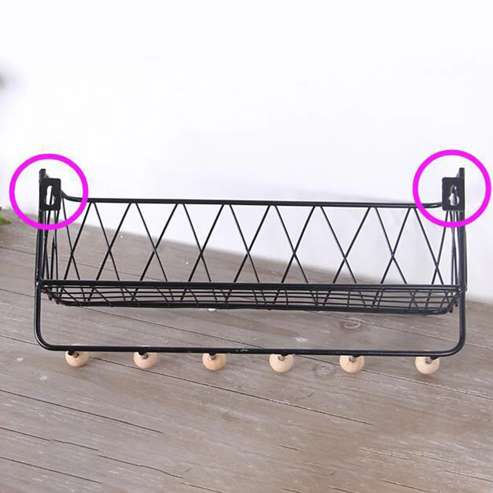 Large Capacity Bathroom Kitchen Sundries Wrought Iron Wall Hanging Storage Rack Home No Drilling Living Room With Hooks | Дом и сад