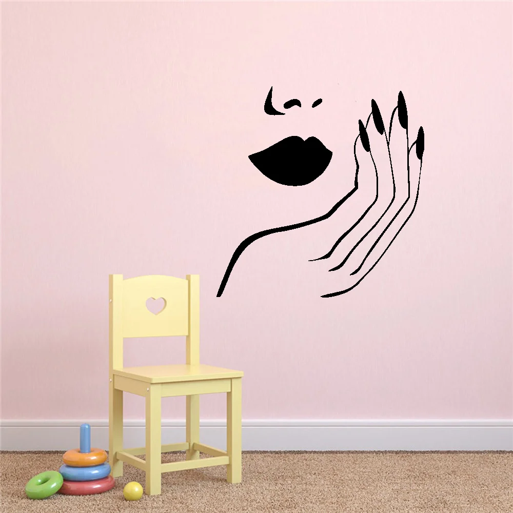 Красота леди салон ногтей DIY наклейки на стену для девочек спальня сексуальная