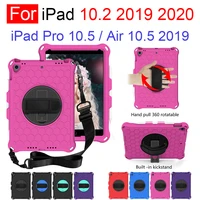 for ipad 10 2 2019 2020 ipad air3 pro 10 5 eva kids safe shockproof 360 rotate hand shoulder strap stand tablet case cover