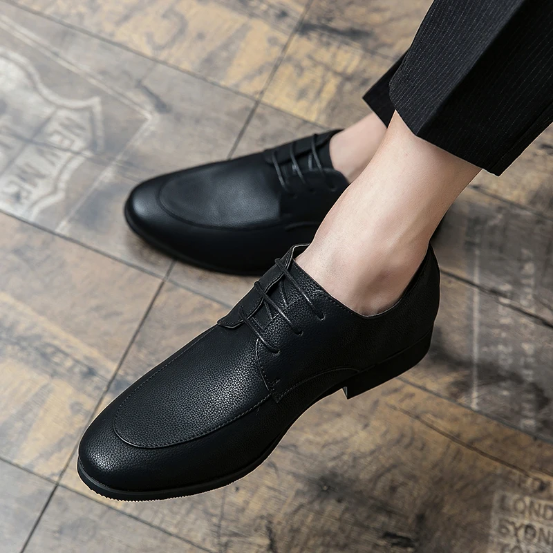 

Shoes For Men Fashion Men Black Shoes Formal Leather For Fashion Trainers Male Skin Summer Stylish Casual Lether Man Wear