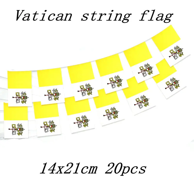 

ZXZ Vatican bunting flags 20pcs 5M Pennant Vatican String flags Banner Buntings Festival Party Holiday for decoration