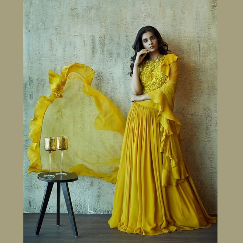 

A-Line Cheap Chiffon Skirt Floor Length Zipper Back Ruffles Formal Party Wear Floor Length Women’s Skirts