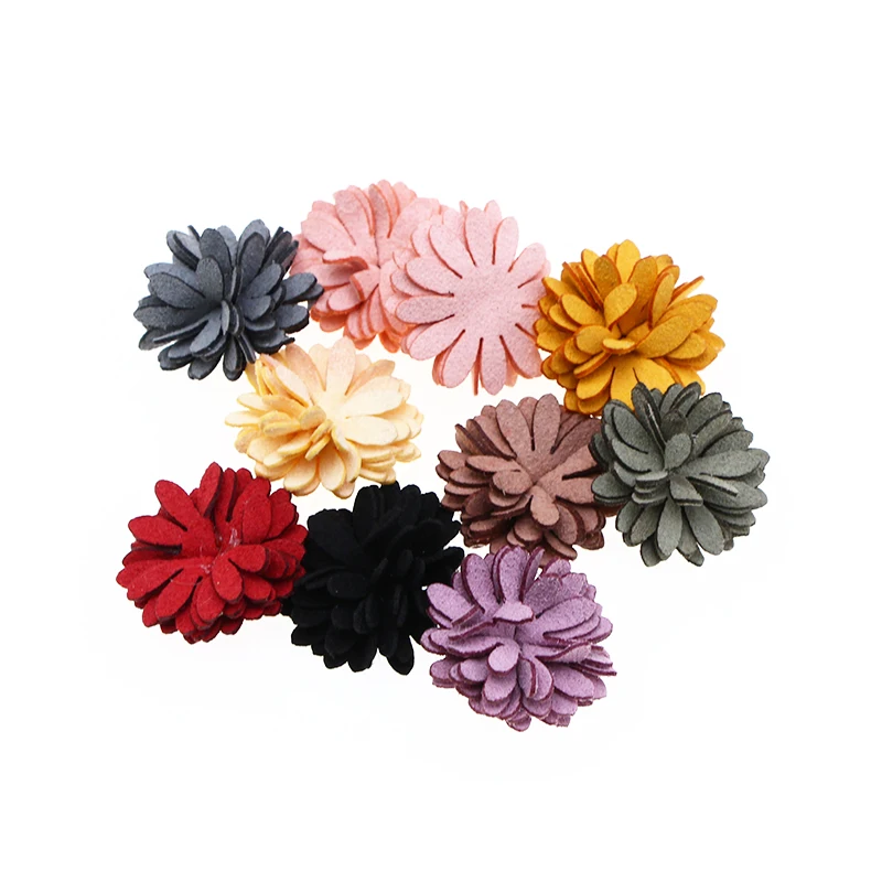 45pcs/Lot 2.5cm Mini DIY Handmade PVC Velvet Imitation Millet Flower Heads For Headdress Hair Accessories Clip Art Fake Decor images - 6