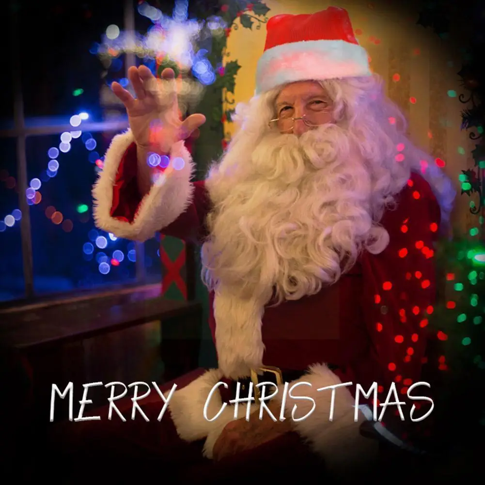 

Gradient Luminous Christmas Hat Chemical Fiber Cloth Hat Santa Claus Hat For New Year Party Merry Christmas Gift B0d5