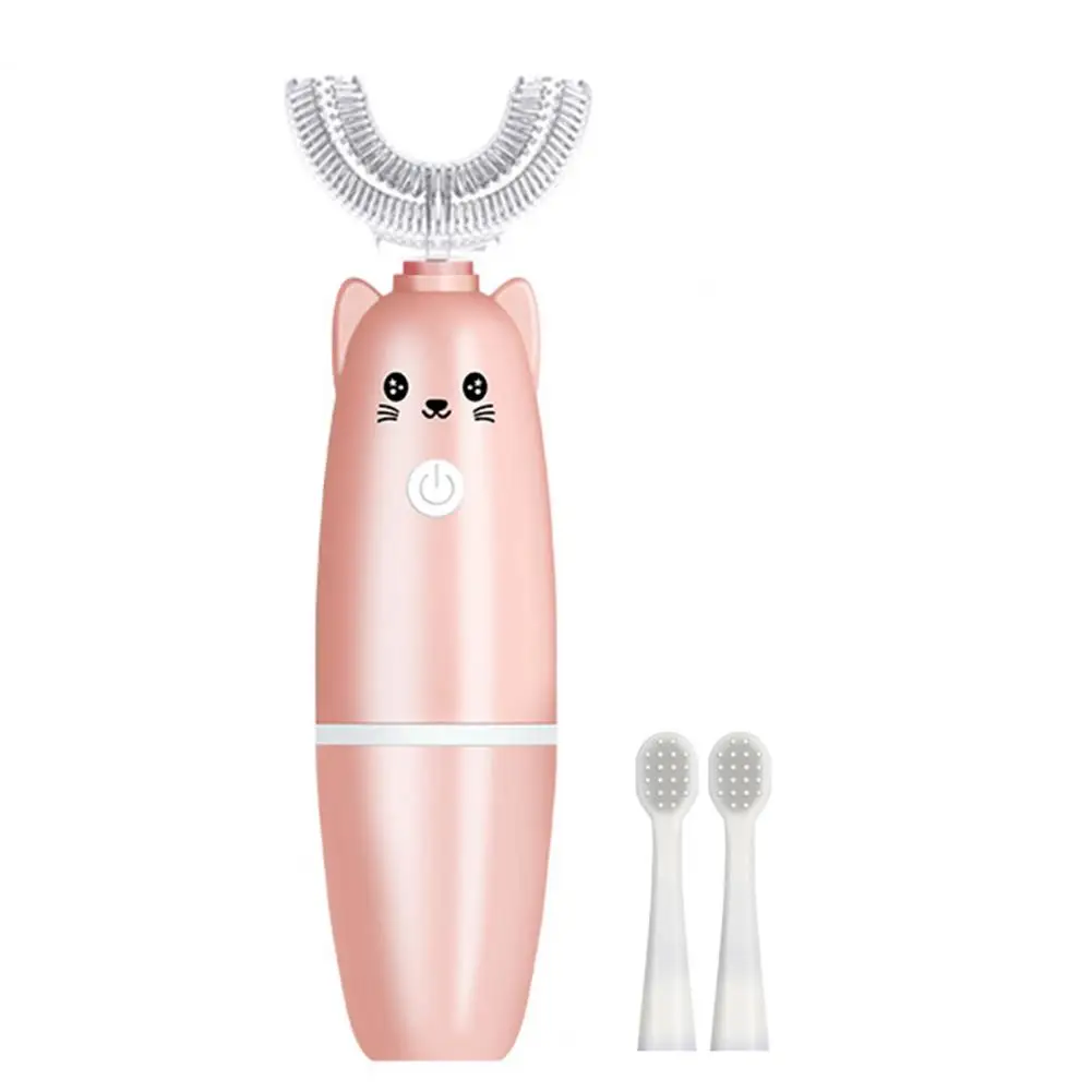 Cepillo de dientes en forma de U para ni&ntilde;os, cepillo de dientes el&eacute;ctrico suave, Limpieza Profunda, Material de grado alimenticio, cepillo de dientes de modelado de dibujos animados-3