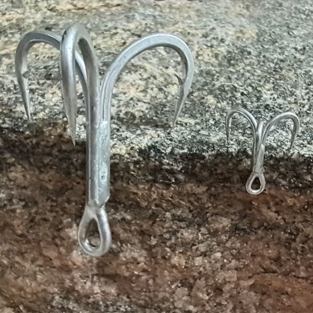 Balleo 5/10PCS Sharp quadruple reinforced triple anchor hook Treble three fishing hooks 4X times lure three fork three claw hook