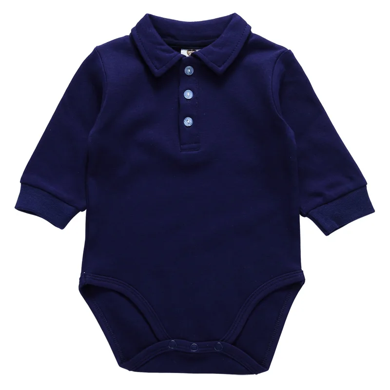 Комбинезон детский хлопок от 0 до 3 лет с длинным рукавом и воротником поло