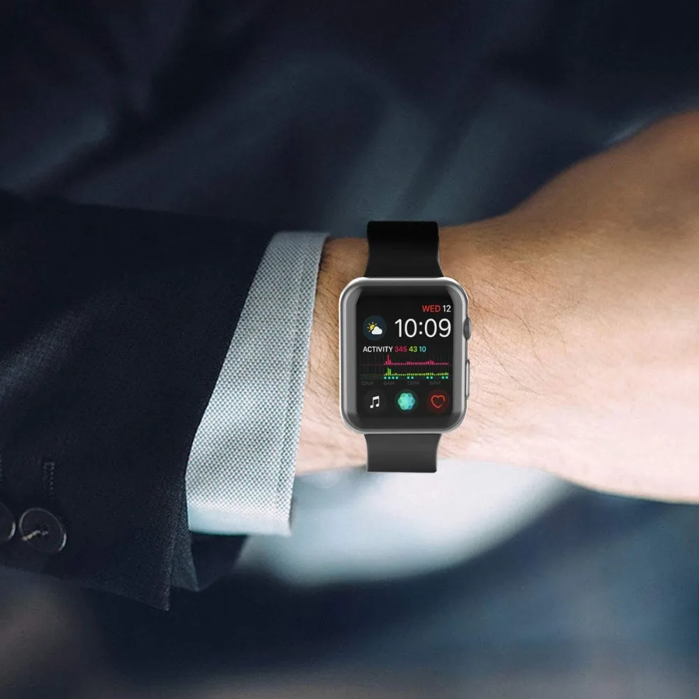 Чехол для часов Apple watch 4 3 2 1 42 мм 38 мм мягкий 360 тонкий чистый ТПУ защитный чехол s для iWatch series 4/3/2/1 44 мм 40 мм