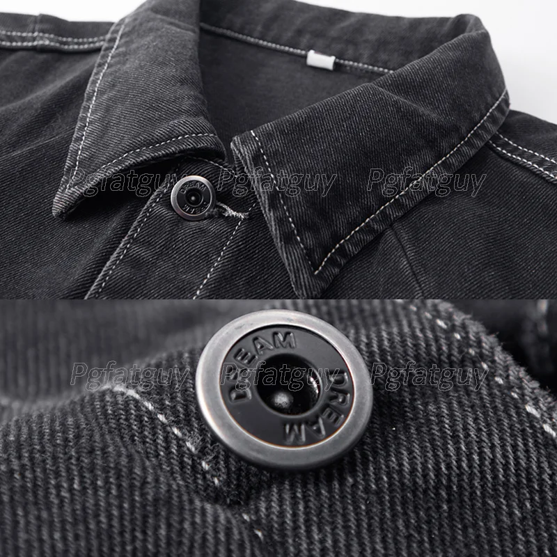 

Vintage Men Sets Cotton Solid Color Long Sleeve Denim Jacket and Jeans Casual Letter Embroidery Mens Suits 2 Pieces Size M-4XL