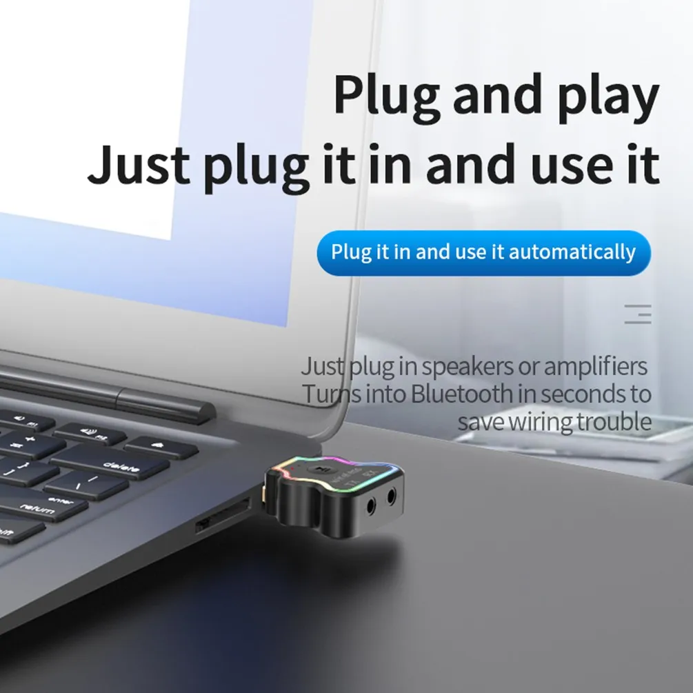 

Автомобильный адаптер Bluetooth 5,0 с USB-портом, 1 шт.