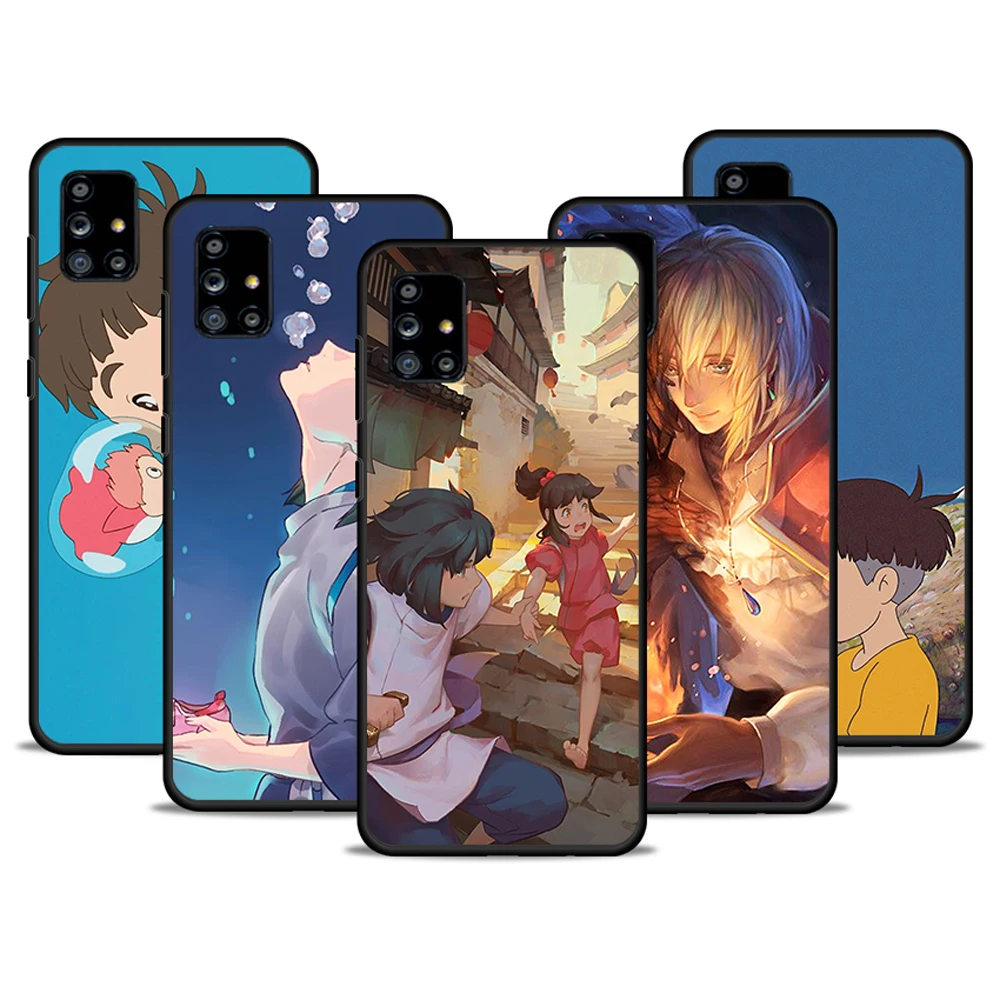 

Hayao Miyazaki Anime For Samsung Galaxy A72 A52 A71 A51 A32 5G A12 A21S A31 A41 Silicone Soft Cover Black Phone Case