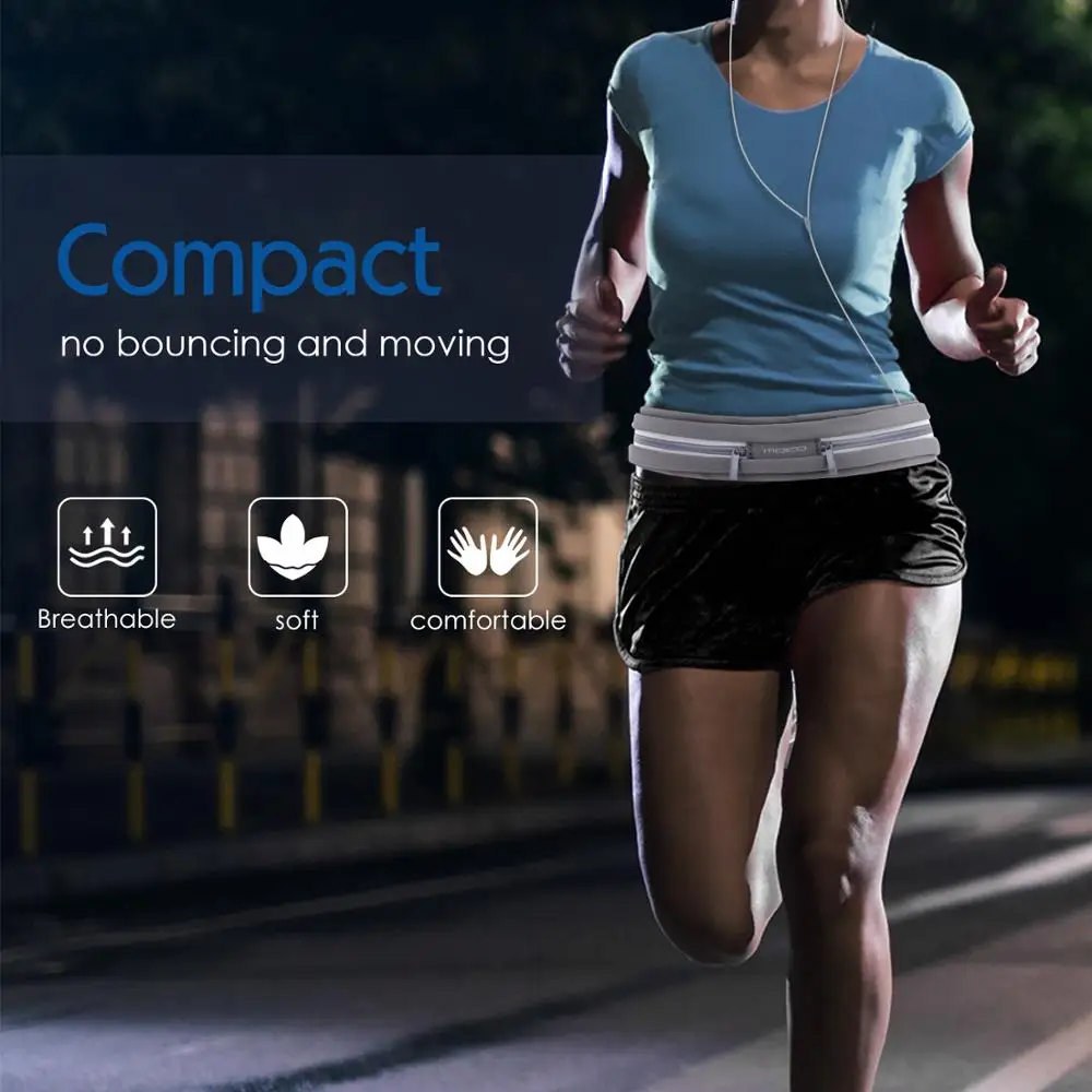 MoKo спортивный беговой пояс наружный двойной мешочек Sweatproof светоотражающий