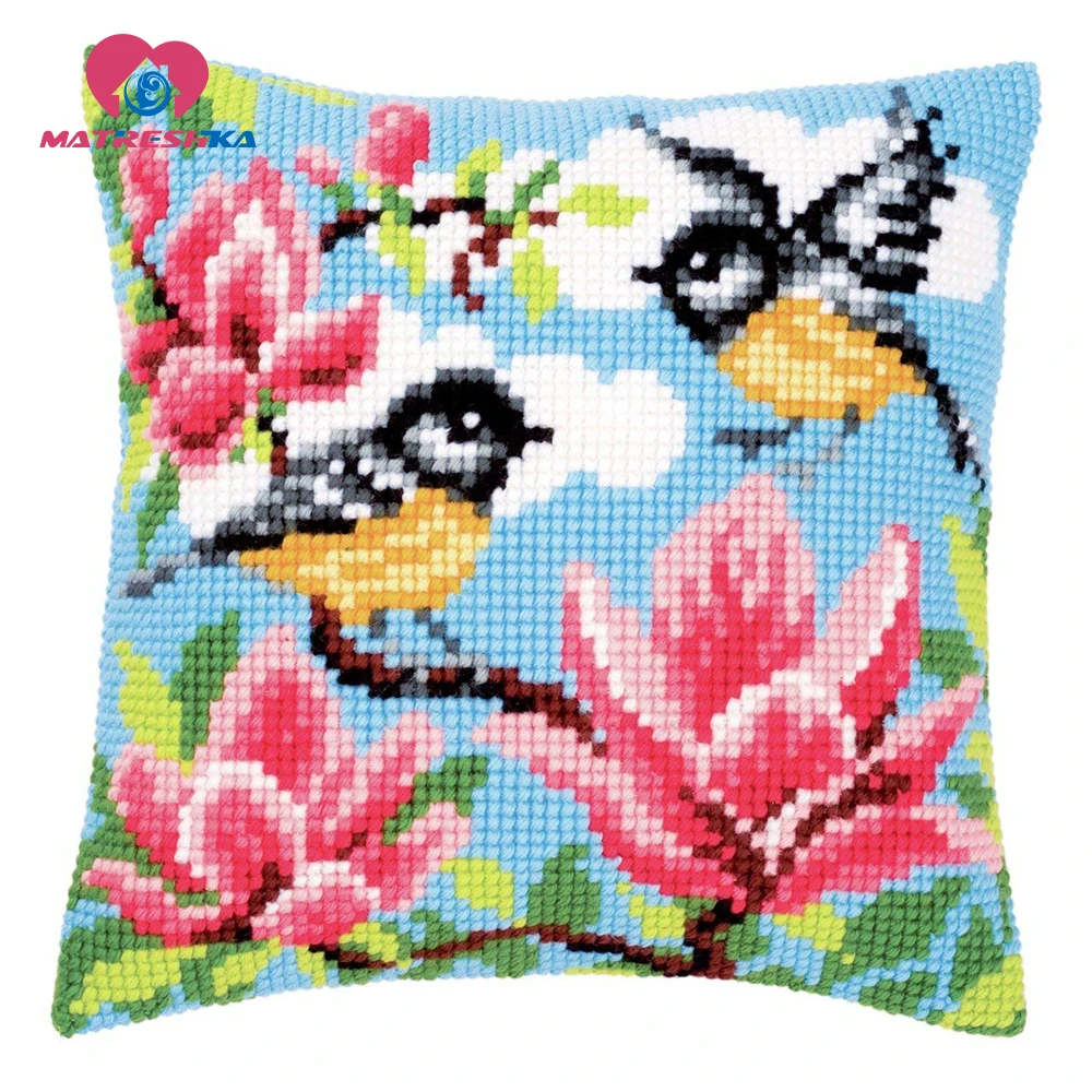 

Подушка, вышивка крестиком, цветы, птицы, вышивка, ковер, рукоделие, вышивка, подушка, поделки, сделай сам, домашний декор, подарок