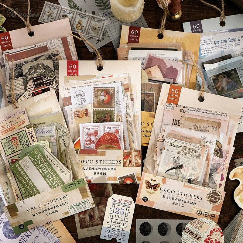 60 шт. грибные марки Лунная микс бумага мусорный журнал планировщик для