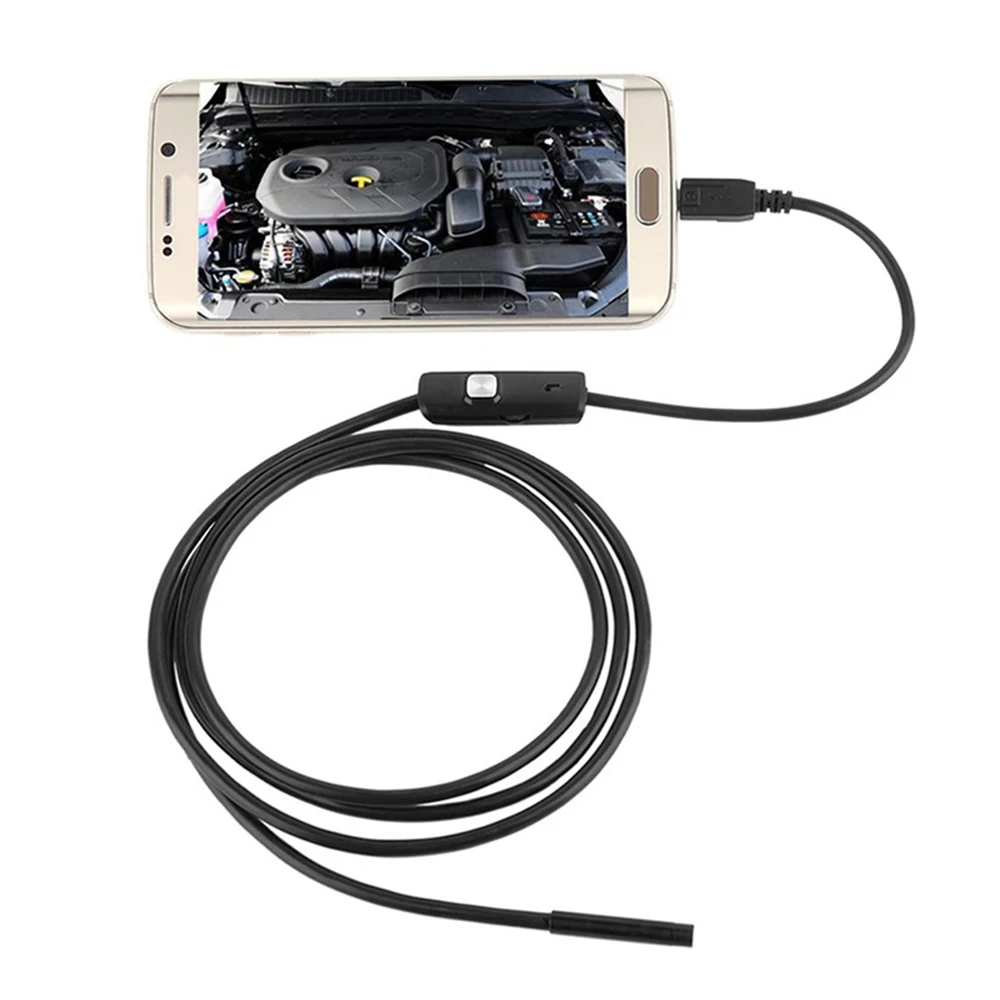 

1M 7mm Endoscope IP67 Waterproof Inspection Borescope Camera Camera Flexible for Android PC Notebook 6LEDs Adjustable