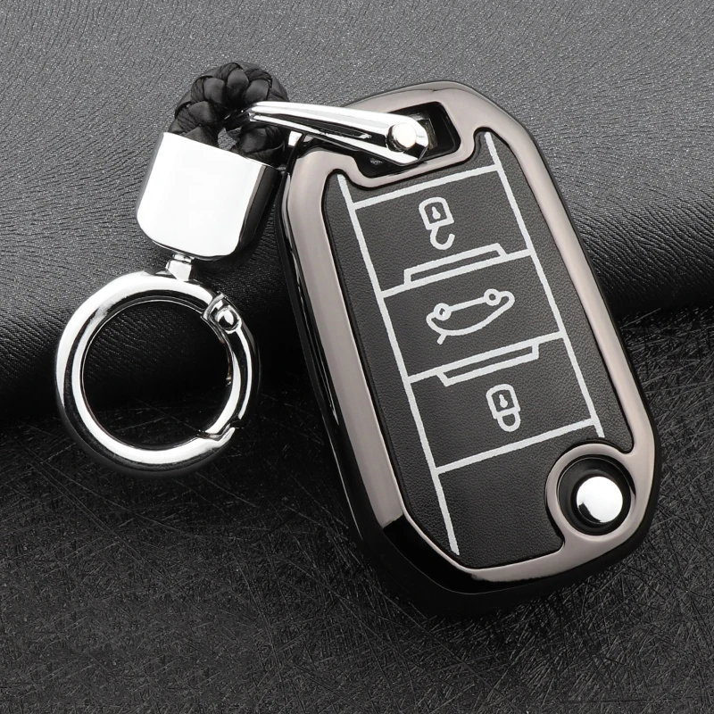 Чехол для ключа автомобиля Peugeot 301 308 408 4008 208 2008 3008 508 407 307 207 Citroen C4 C5 C3 C8 C6 Xsara C4L