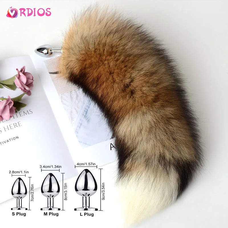 Анальная пробка хвост для косплея натуральный Лисий товары взрослых