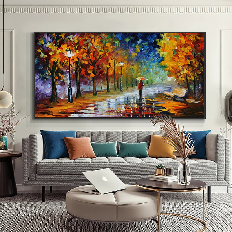 

Modern Abstract People Walking Down The Street Oil Painting Print On Canvas Nordic Poster Wall Art For Living Room Home Decor