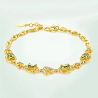 24k yellow gold models peridot bracelet for women fashion aaa zircon diamond bracelets hand chain birthday fine jewelry gifts