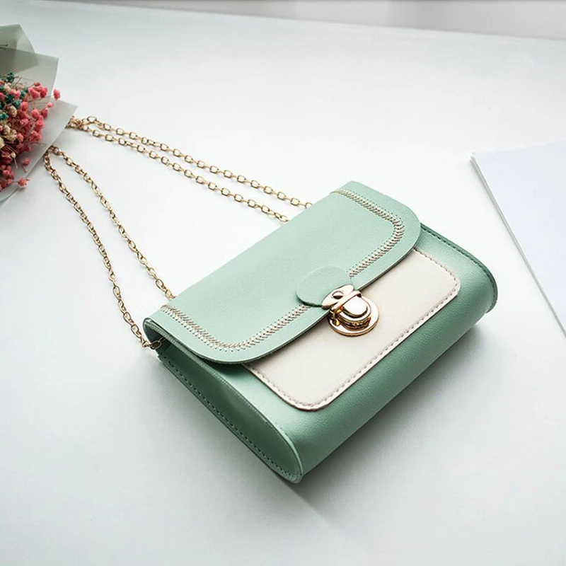 Сумки через плечо из искусственной кожи с цепочками для женщин 2021 маленькая