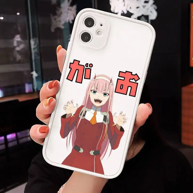 

Zero Two Darling in the FranXX Anime Phone Case Matte Transparent for iPhone 7 8 11 12 s mini pro X XS XR MAX Plus cover funda