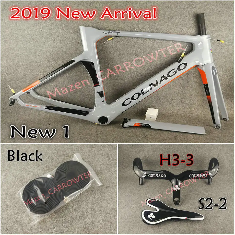 Package 3 UD глянцевый NJGO серый оранжевый Colnago концепция карбоновые шоссейные рамы+ руль+ седло+ бутылки клетки 50 мм карбоновые колеса Novatec A271 ступицы - Цвет: Package 3