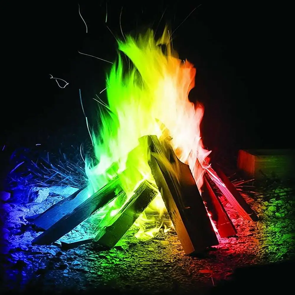 

Colored Powder Multicolor Flame Powder Mystical Rainbow Stove Campfire Safe Fire Colorant Flames Outdoor Events