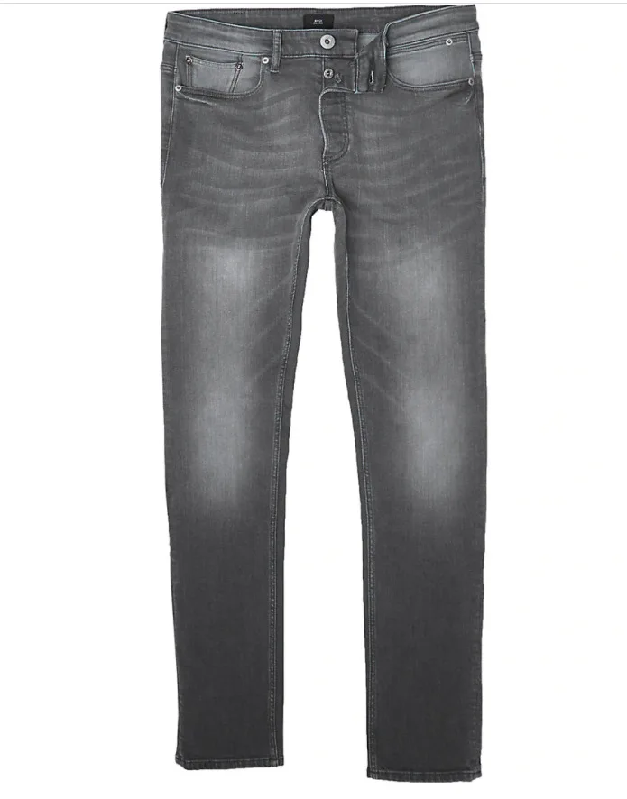 

Youth men middle waist jeans pants micro elastic pencil pants custom logo print on product and package from 1pc dropship