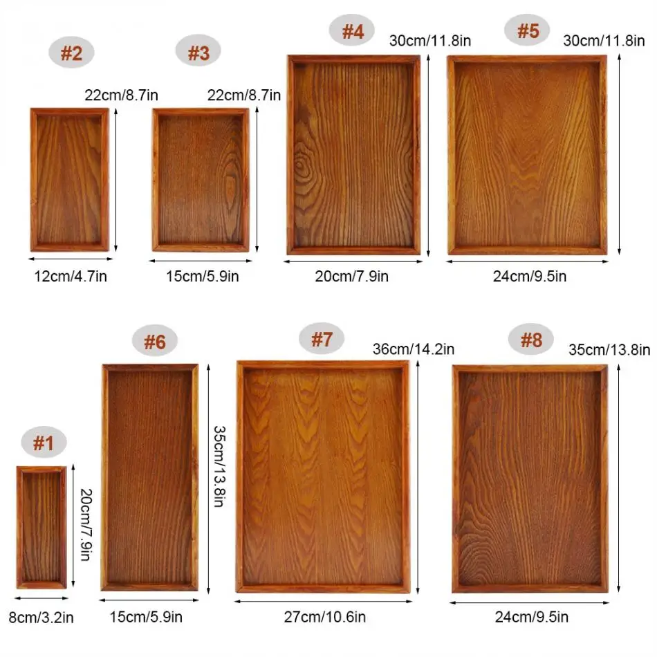 Прямоугольный деревянный поднос для чая сервировочный столик тарелка закусок