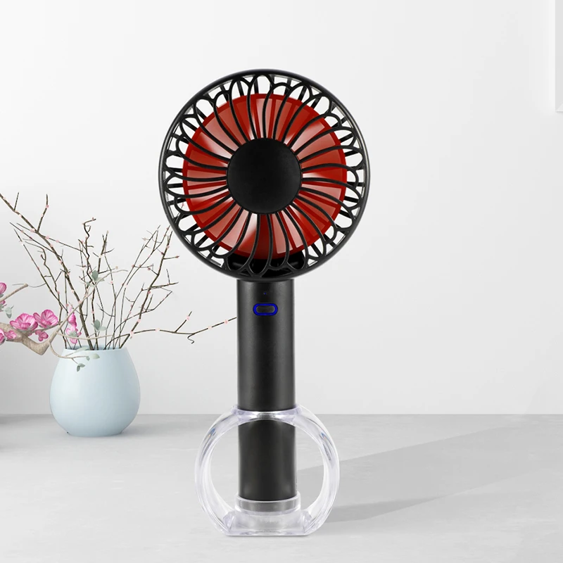 

1200mAh 2021 New Mini Handheld USB Fan Rechargeable Adjustable Wind and 7 Color Night Light Low Noise Air Cooling Fan