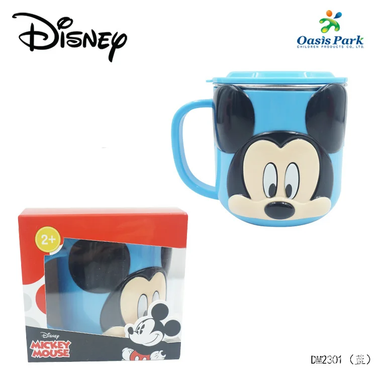 Disney-taza de agua para ni&ntilde;os, con dibujos animados de acero inoxidable 3D vaso de agua, vajilla para ni&ntilde;os, antica&iacute;da-1
