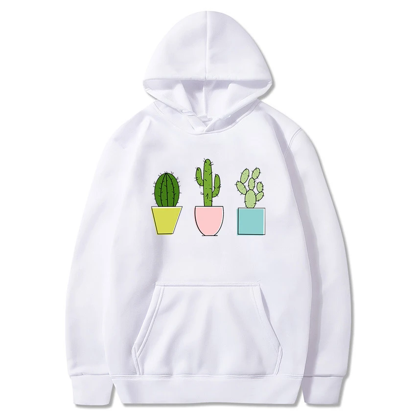 

Cactus Potted Hoody Female Kpop Style Hooded Clothes Women Men Casual Hip Hop Hoodies Unisex Autumn Winter Sweatshirts Pullovers
