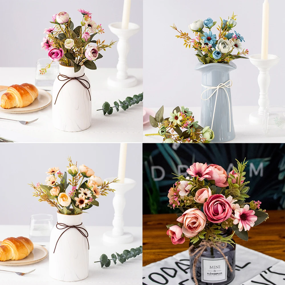 Новинка 2019 осенняя искусственная чайная роза Шелковый цветок Осенняя Маргаритка