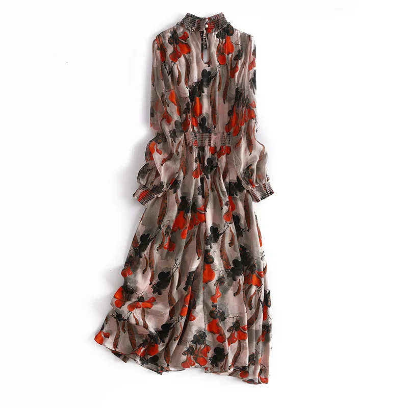 Женское длинное летнее платье из натурального шелка Элегантные Вечерние Платья