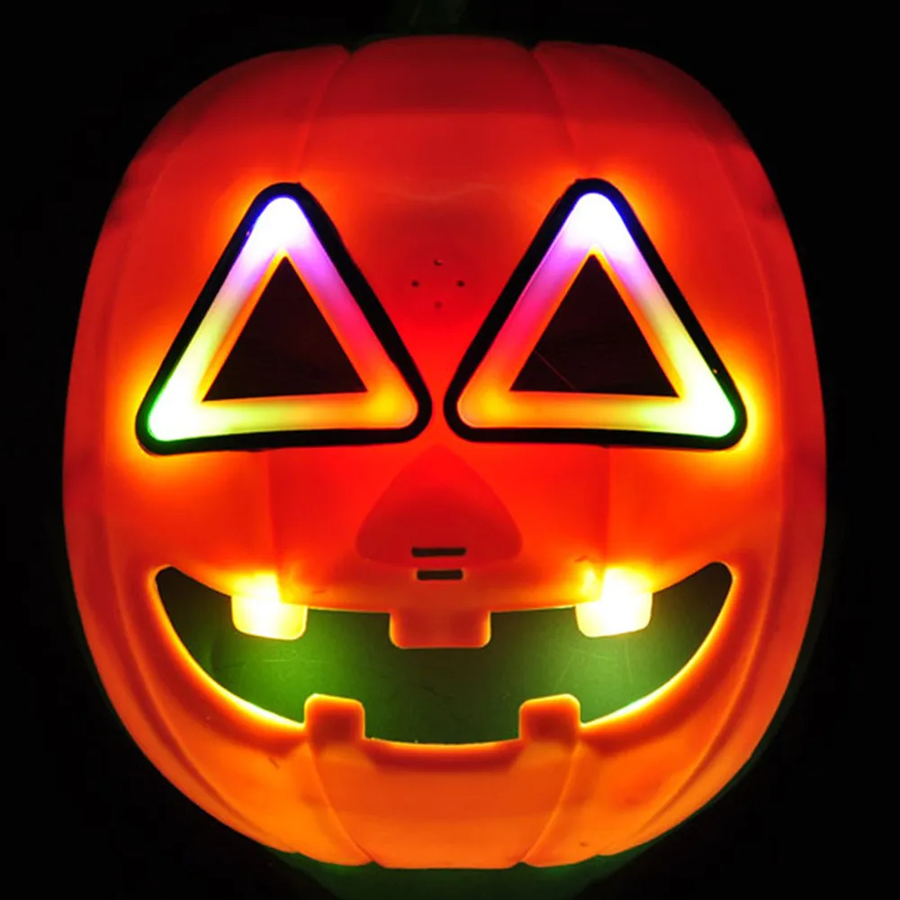 Pumpkin (LED) Светодиодный светильник Вечерние Маски Костюм Железный человек/Халк/Американский капитан шлем из фильма маски вечеринка Хэллоуин Детские игрушки дропшиппинг - Цвет: Pumpkin (LED)