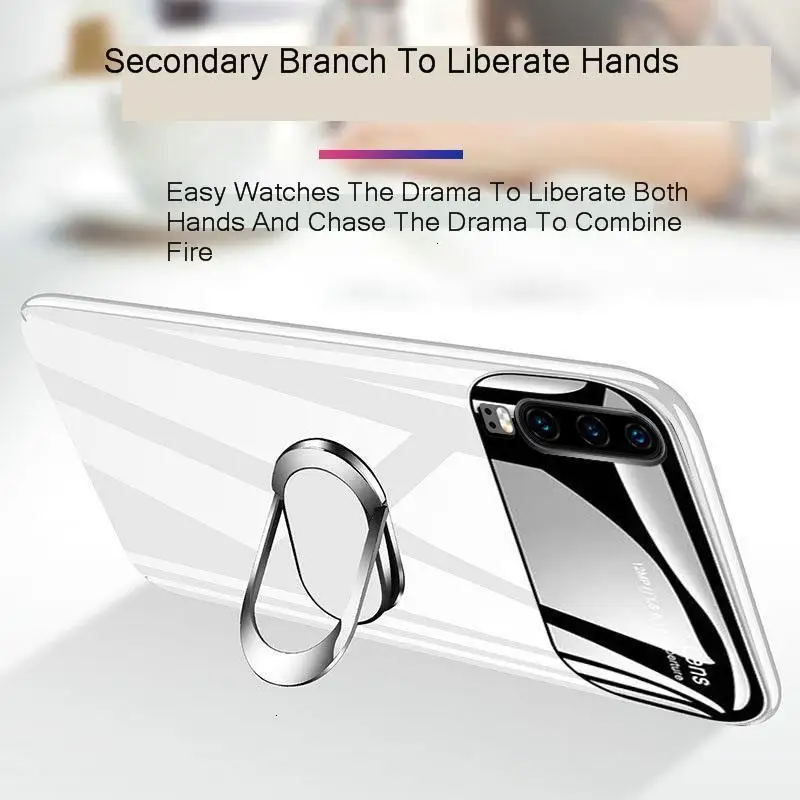 Жесткий чехол из поликарбоната с закаленным стеклом для телефона Huawei P30 P20 Mate 20 Pro