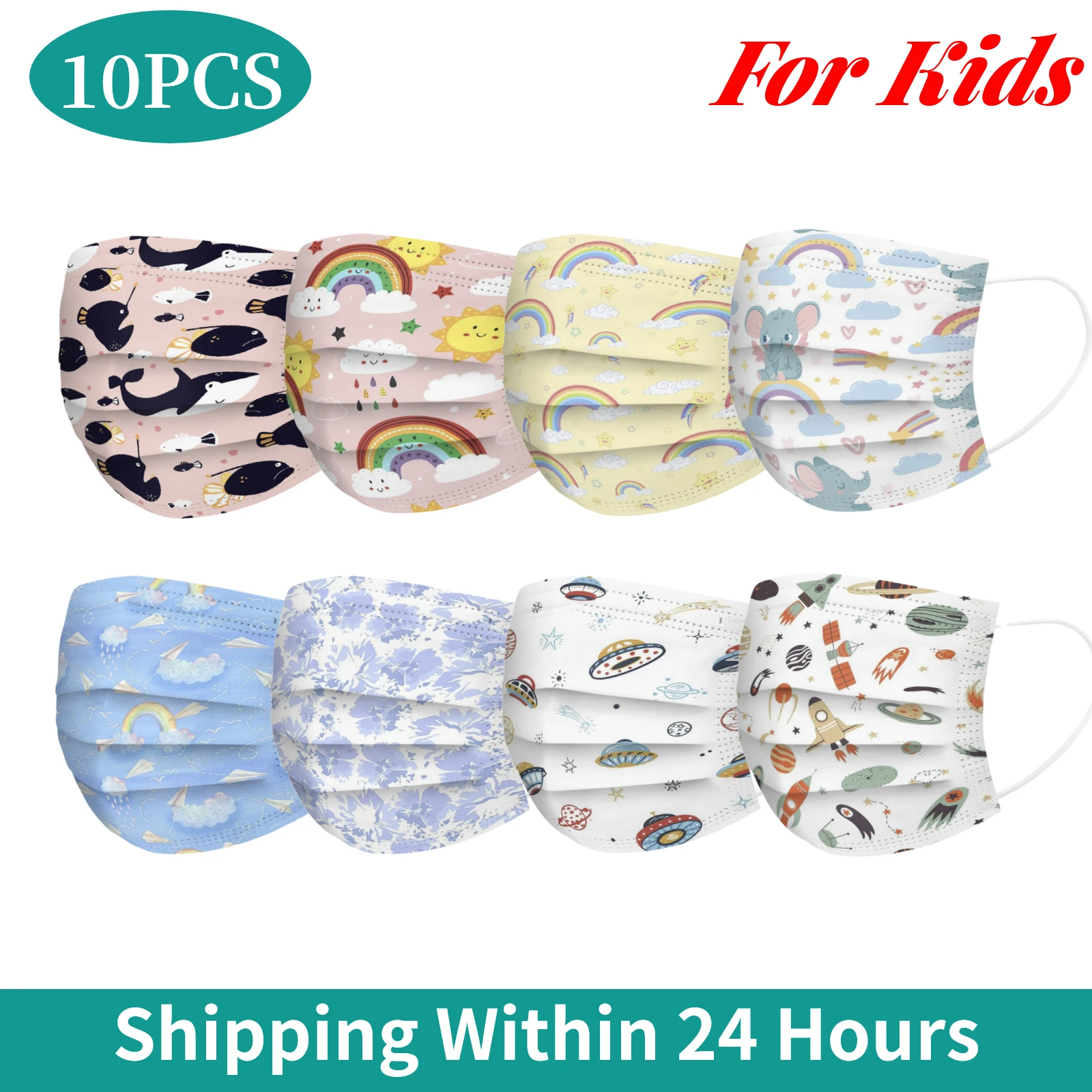 10/50pcs Kids Christmas Mask Xmas Printing Disposable Face Santa Claus Snowman Industrial 3-layer Masks Mascara De Navidad | Красота и