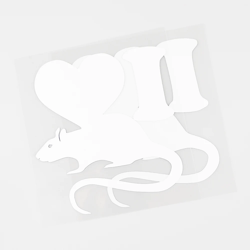 YJZT 10 7 см × 11 6 I Love Animal Rat Vinyl Автомобильная наклейка черный/серебристый Декор 8C-0300 -
