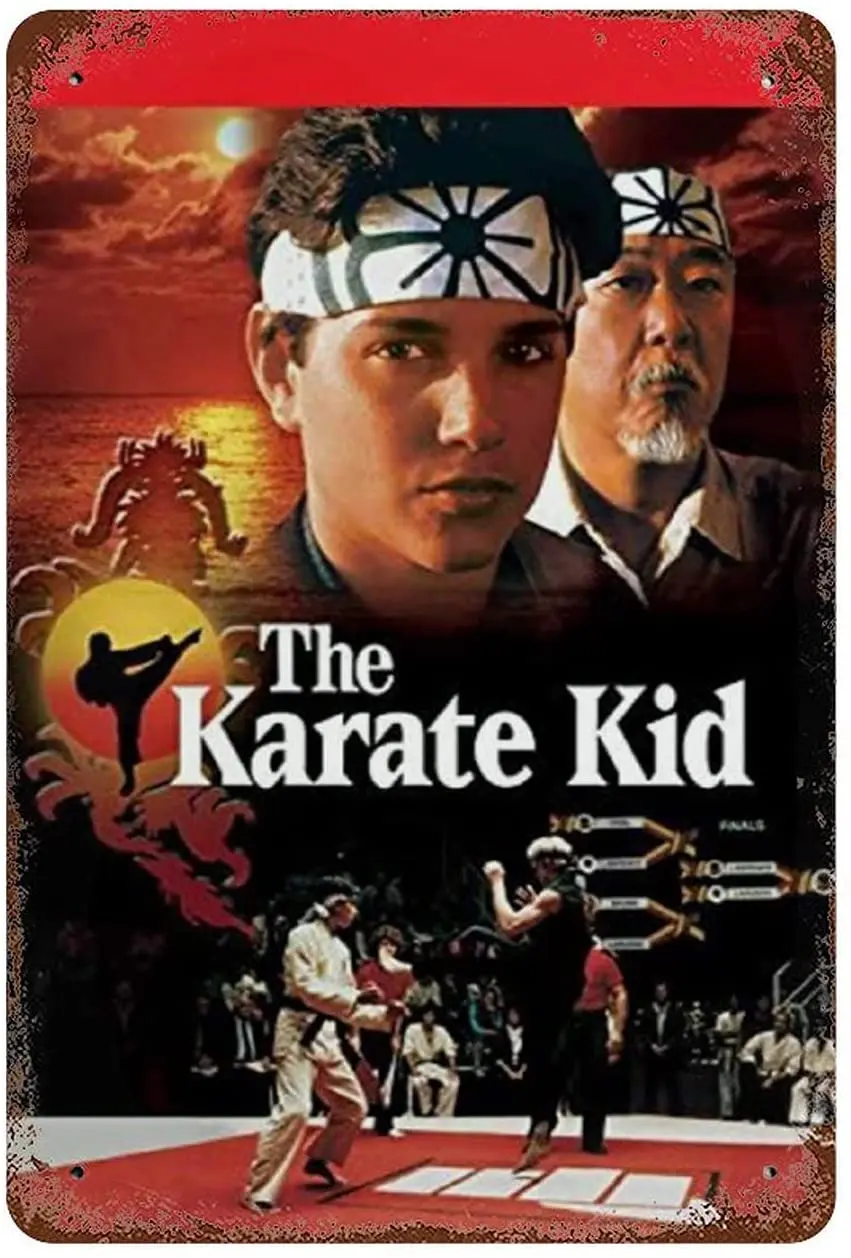 

The Karate Kid Metal Tin Sign Vintage Wall Decor Iron Painting Plaque Novelty Poster Home Decor Farm House Gift for Women Men