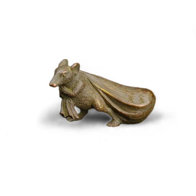 

LAOJUNLU Pure Copper Lucky Rat Ornaments Brass Retro Mouse